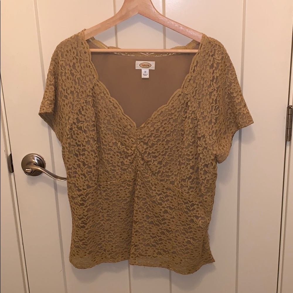 Talbots Gold Lace Blouse